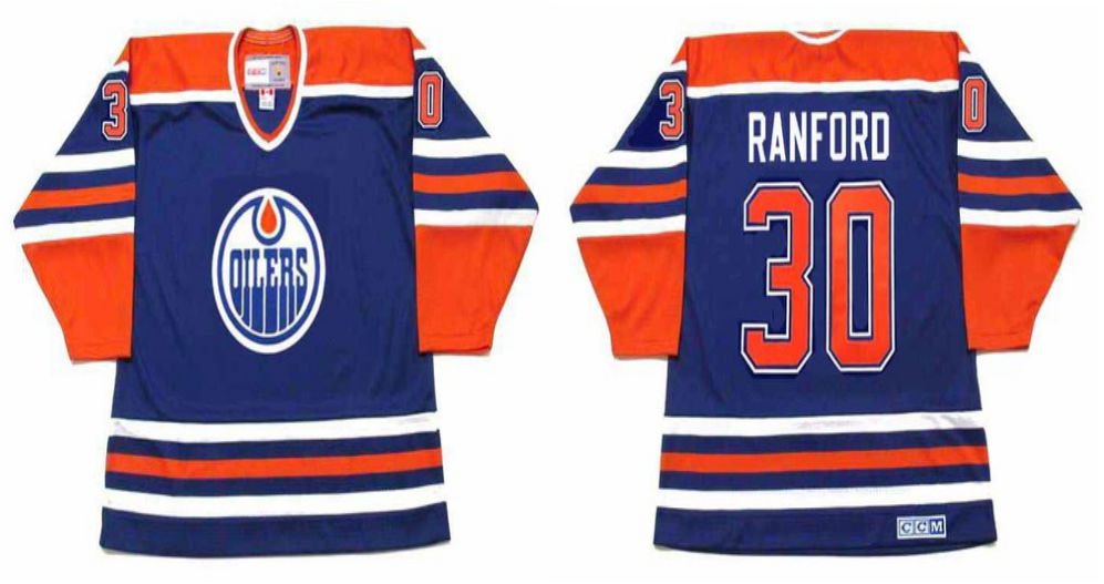 2019 Men Edmonton Oilers 30 Ranford Blue CCM NHL jerseys